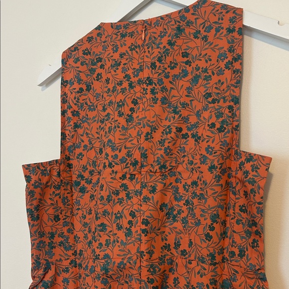 Madewell Floral Twist Front Poplin Midi Dress, Size 6 - Picture 9 of 14